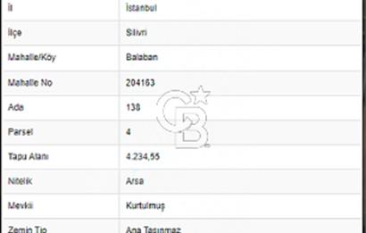 İSTANBUL SİLİVRİ BALABAN 138/4 PARSEL SATILIK ARSA