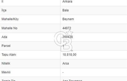 ANKARA BALA BEYNAM VİLLA İMARLI SATILIK ARSA