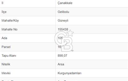 GELİBOLU GÜNEYLİ MAVİ SAROZ SİTESİ ARKASINDA ARSA