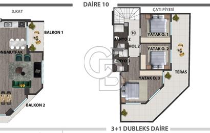 Dalaman merkezde iskanlı satılık 3+1 sıfır dubleks daire