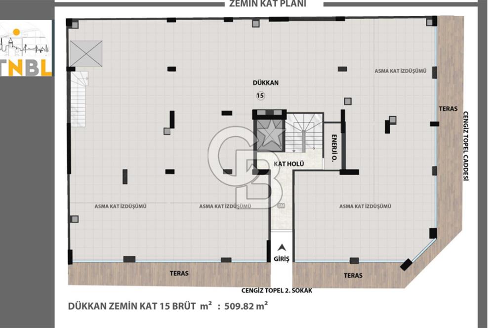 Dalaman merkezde iskanlı kurumsal kiracılı sıfır 3 katlı dükkan