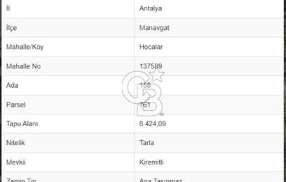 HOCALAR’DA MÜSTAKİL TAPULU SATILIK FIRSAT TARLA 