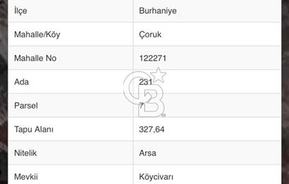 BURHANİYE ÇORUK SATILIK ARSA