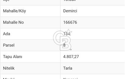 Torbalı Demirci de Satılık Yola Cebheli 4807 M2 Müstakil Tarla