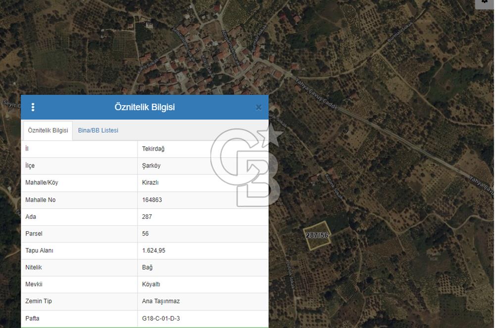 ŞARKÖY KİRAZLIDA MUHTEŞEM DENİZ MANZARALI 1624 M2 ARAZİ