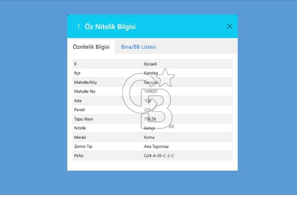 KANDIRA SARIGAZİ DE 787 m² SATILIK TARLA