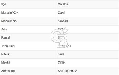 ÇATALCA ÇAKIL MAHALLESİNDE GÖL MANZARALI MUHTEŞEM KONUMLU TARLA