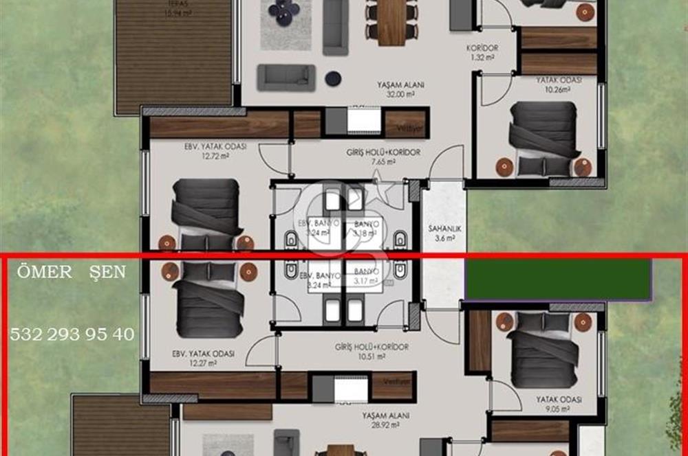 TURGUTREİS KARABAĞ’ DA 3+1 / BAHÇE KAT / 110 m2