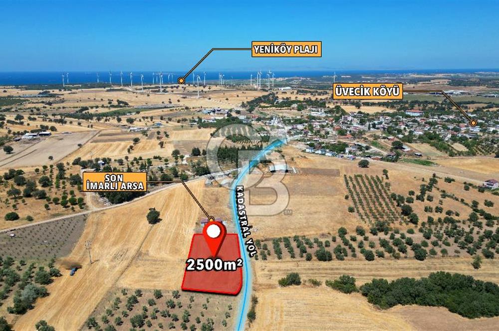 ÇANAKKALE EZİNE ÜVECİK KÖYÜ İMAR SINIRINDA 2500 m² SATILIK ARAZİ