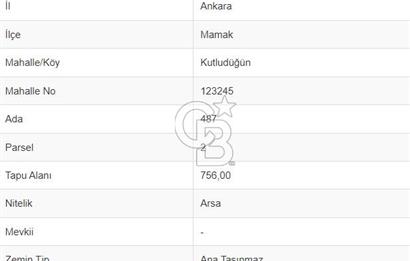 Mamak kutlu düğünde satılık villa imarlı arsa 