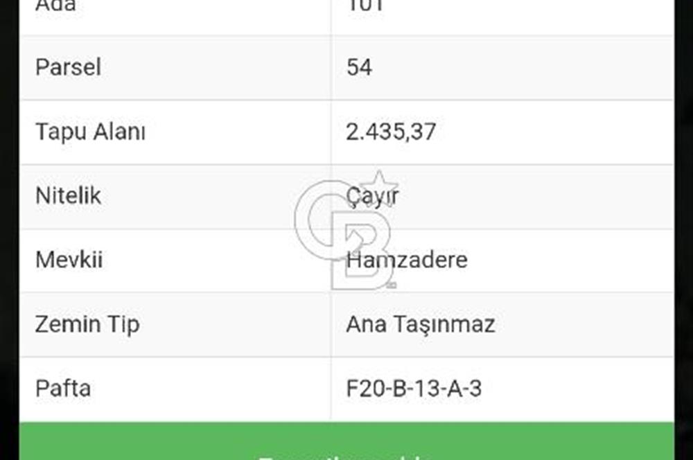 ÇATALCA BELGRAT KÖYÜNDE SATILIK TEK TAPU 2435 M2 ARSA 