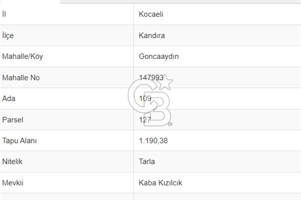 GONCAAYDIN - KANDIRA GIDA İHTİSAS OSB’YE KOMŞU SATILIK TARLA