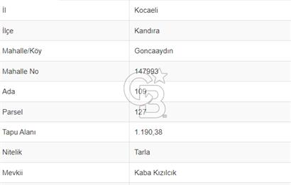 GONCAAYDIN - KANDIRA GIDA İHTİSAS OSB’YE KOMŞU SATILIK TARLA