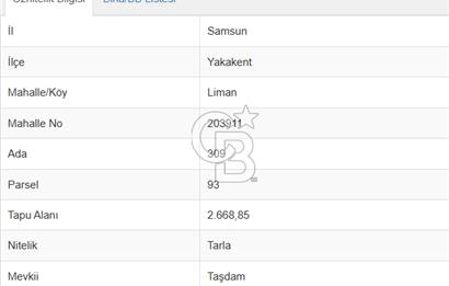 Yakakent'te deniz manzaralı arazi