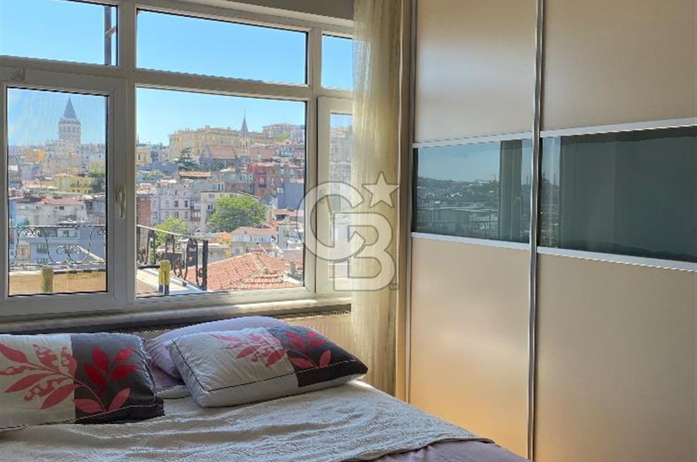 CİHANGİR FİRUZAĞA'DA BALKONLU GALATA KULESİ MANZARALI 2+1 SATILIK DAİRE