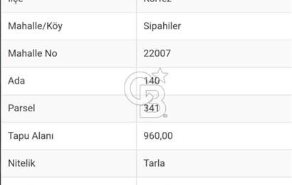 Kocaeli Körfez Sipahiler Köyü 960 m² Tarla