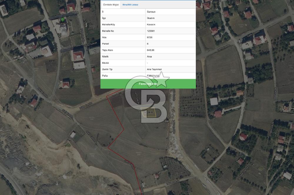 İlkadım Kavacık'ta 648 M2 Satılık 6 Kata İmarlı Köşe Arsa