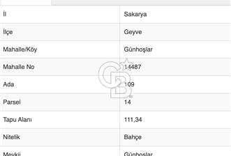 Sakarya Geyve'de 111 m2 Bahçe