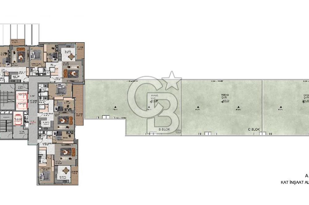 ÇUKURAMBAR cadde üzerinde 2+1 LUX REZİDANS