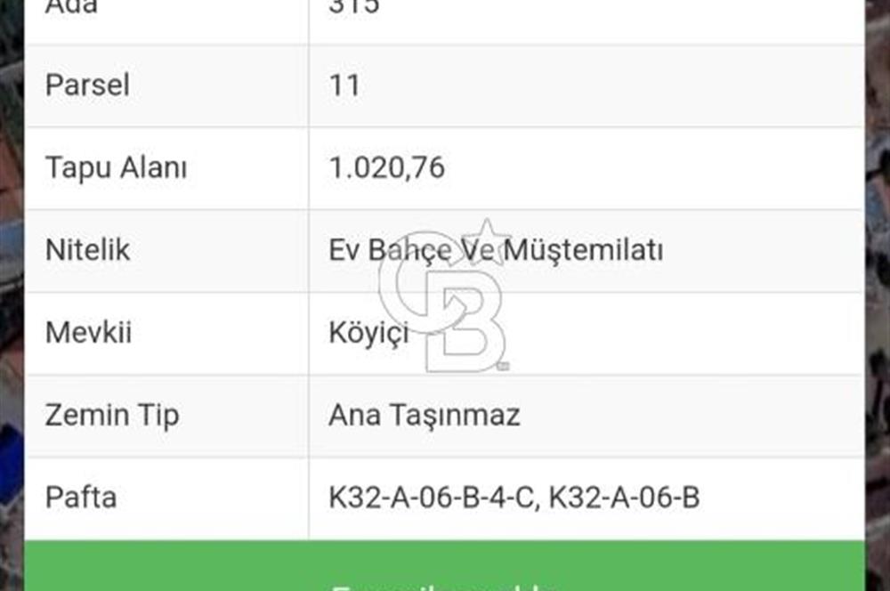 AKSARAY ORTAKÖY DEVEDAMI MAHALLESİNDE SATILIK 1020 M2 ARSA