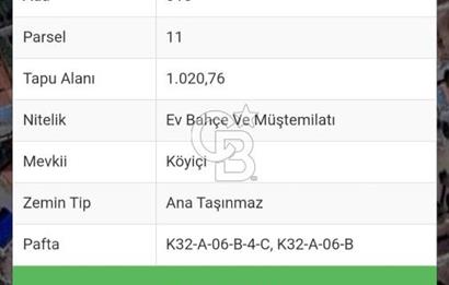 AKSARAY ORTAKÖY DEVEDAMI MAHALLESİNDE SATILIK 1020 M2 ARSA