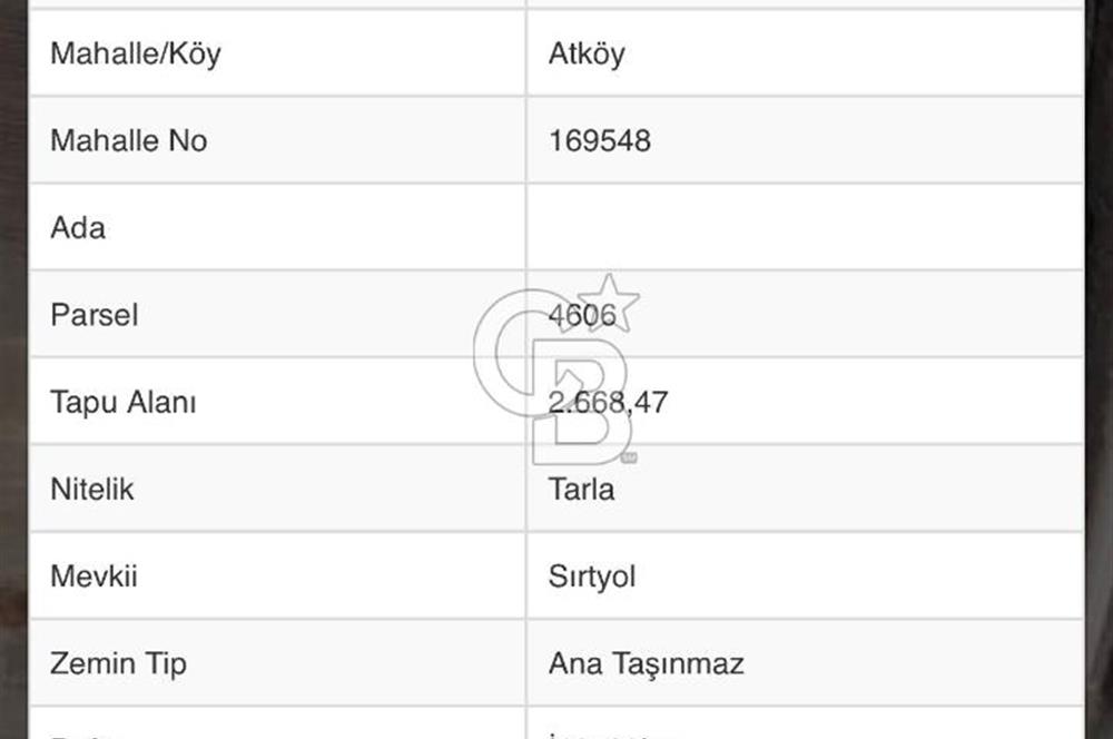 BALIKESİR ALTIEYLÜL ATKÖY MAH 1.334 m2 SATILIK TARLA