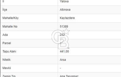 YALOVA ALTINOVA KAYTAZDERE SATILIK ARSA!. (441 M2) 