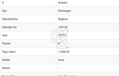 Ankara Etimesgut Bağlıca Mahallesinde 118 m² Arsa, Yüksek Katlı