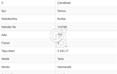 ÇANAKKALE YENİCE KURTLAR KÖYÜ'NDE YATIRIM FIRSATI SATILIK TARLA