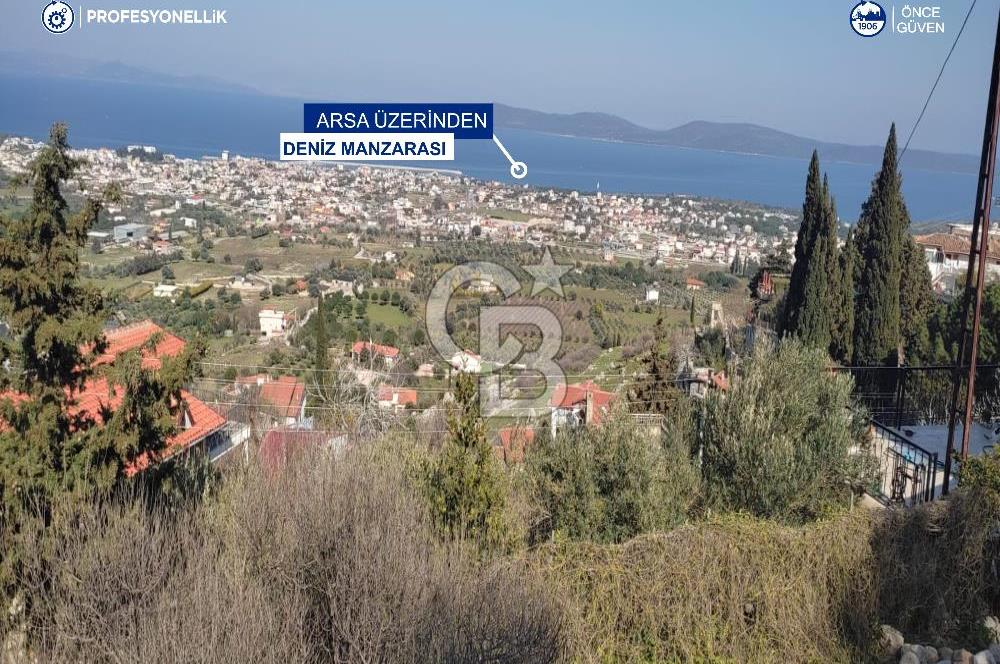 Karaburun Mordoğan Çatalkaya'da Full Deniz Manzaralı Arsa