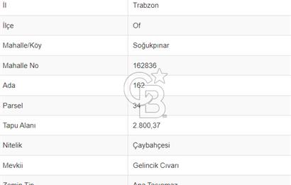 TRABZON OF SOĞUKPINAR ‘DA DENİZ MANZARALI İMARLI ARSA