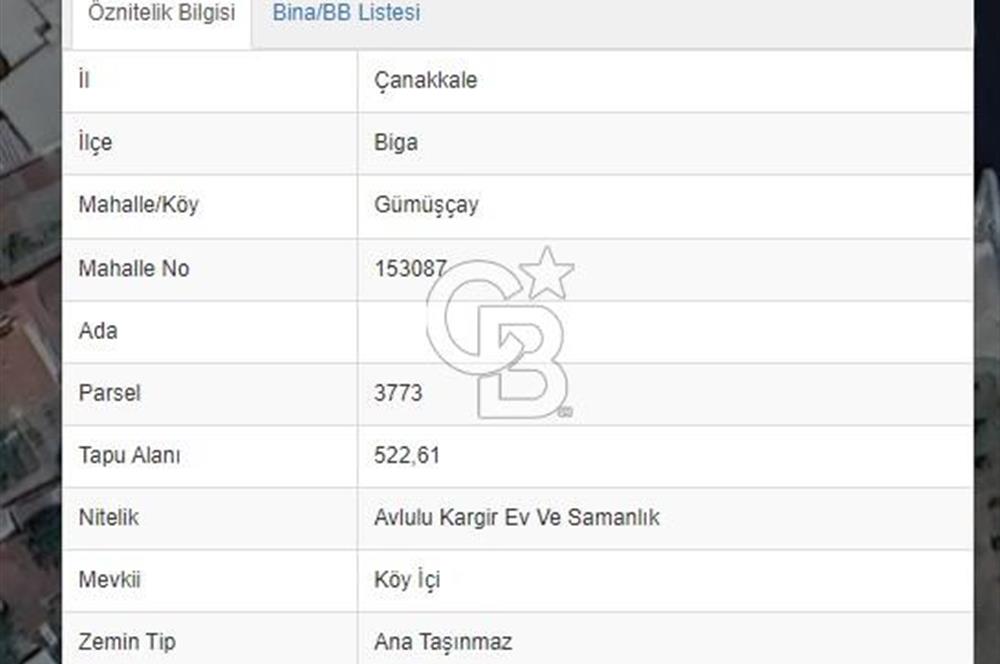 BİGA GÜMÜŞÇAY'DA 3 KAT İMARLI ARSA