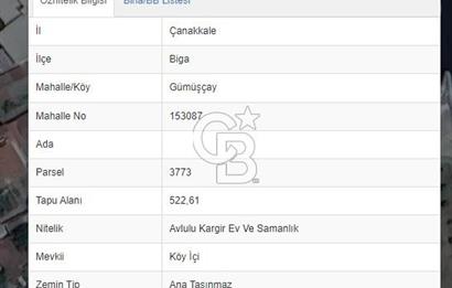 BİGA GÜMÜŞÇAY'DA 3 KAT İMARLI ARSA