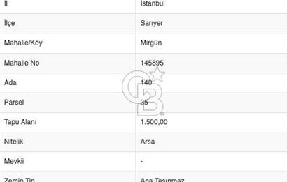 Sarıyer Emirgan Boğaz 'da Koru Manzaralı Satılık Arsa