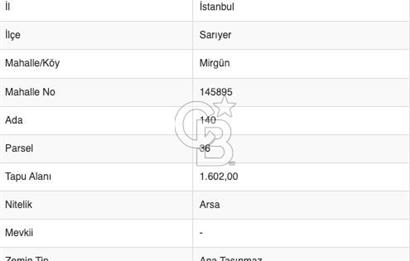 Sarıyer Emirgan Boğaz 'da Koru Manzaralı Satılık Arsa