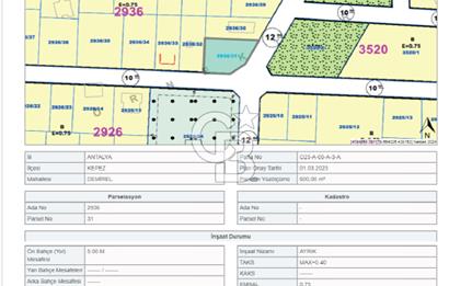 VARSAK DEMİREL MH. 600 M2 GÜNEY DOĞU CEPHE KONUT ARSASI