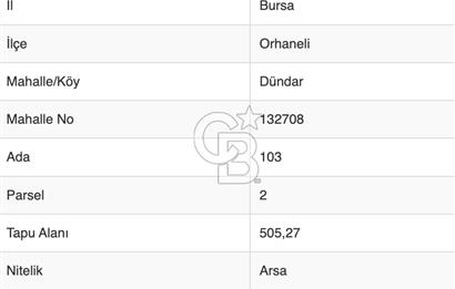 505 M2 BURSA ORHANELİ VİLLA İMARLI ARSA