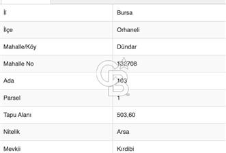  Bursa orhaneli satılık tarla 