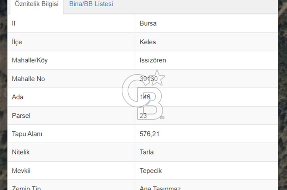 576 m2 İMAR SINIRINDA KUPON TARLA