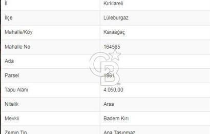 KIRKLARELİ LÜLEBURGAZ KARAAĞAÇ KÖYÜNDE SATILIK VİLLA İMARLI ARSA