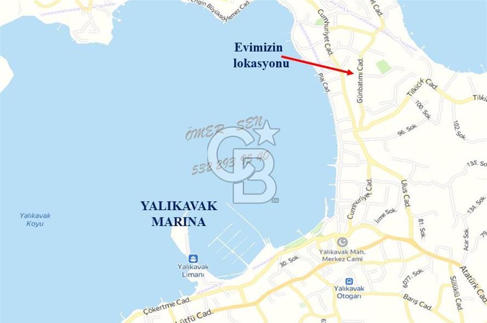 YALIKAVAK’ ta 220 m2 / 3+1/ DENİZE 300 mt. YILLIK KİRALIK