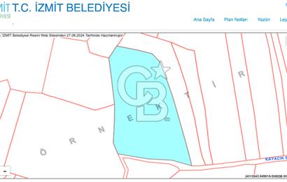 Kocaeli ili, İzmit ilçesi, Biberoğlu Mahallesi'nde, kadastral yola cepheli %5 Diğer Tarım Alanı imarlı (Maks 250 m2 ev yapılabilir) arazi.