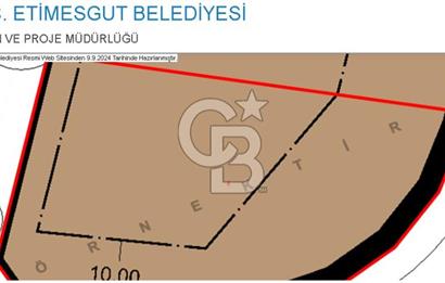 ETİMESGUT BAĞLICADA TİCARİ ALAN BÖLGESİNDE SATILIK 2072 m2 ARSA