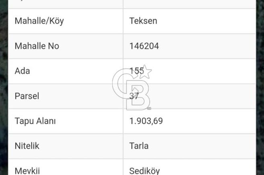 Kocaeli Kandıra Teksen 'de 1904 m2 Satılık Tarla