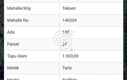 Kocaeli Kandıra Teksen 'de 1904 m2 Satılık Tarla