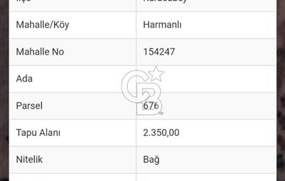 Bursa Karacabey Harmanlı 'da 2350 m2 Satılık Bağ