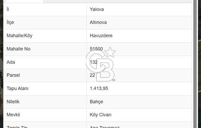 YALOVA ALTINOVA'DA 2 BİTİŞİK PARSELDEN OLUŞAN TARLA