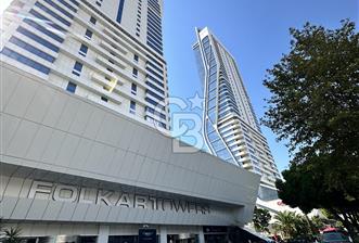 FOLKART TOWERS DENİZ MANZARALI, EŞYALI, BALKONLU KİRALIK 1+1 DAİRE