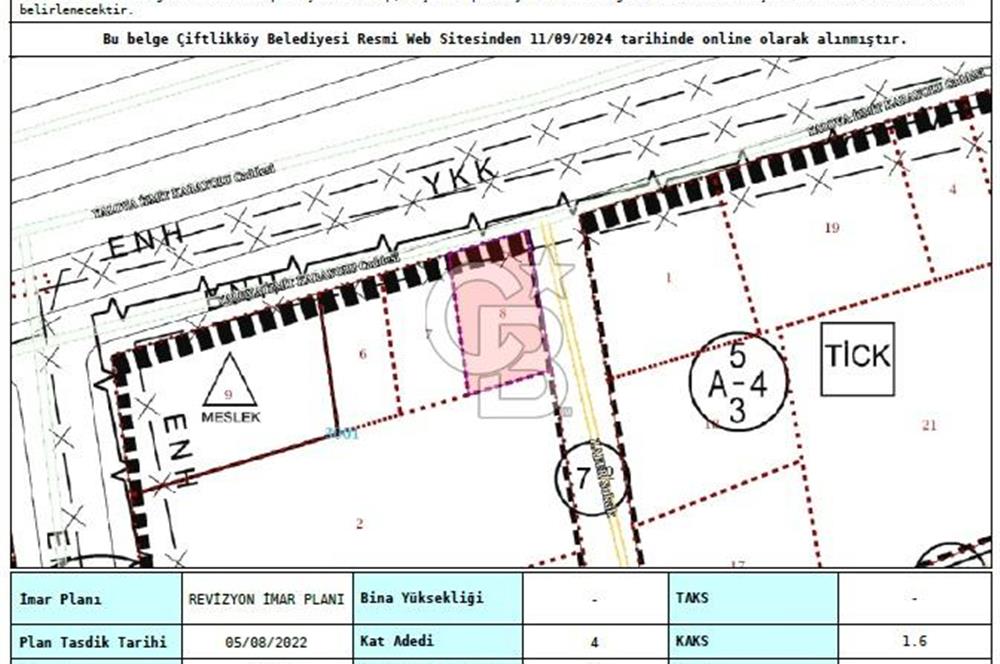 YALOVA ÇİFTLİKKÖY SATILIK ARSA !. 225 M2 (TİCARİ + KONUT)