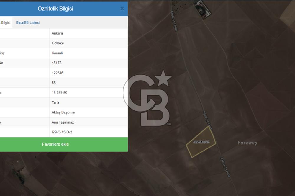 ANKARA GÖLBAŞI KARAALİ SATILIK TARLA